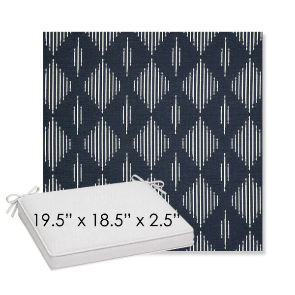 Picture of Spinner Diamond Midnight | Sunbrella® 19.5" x 18.5" Outdoor Dining Cushion