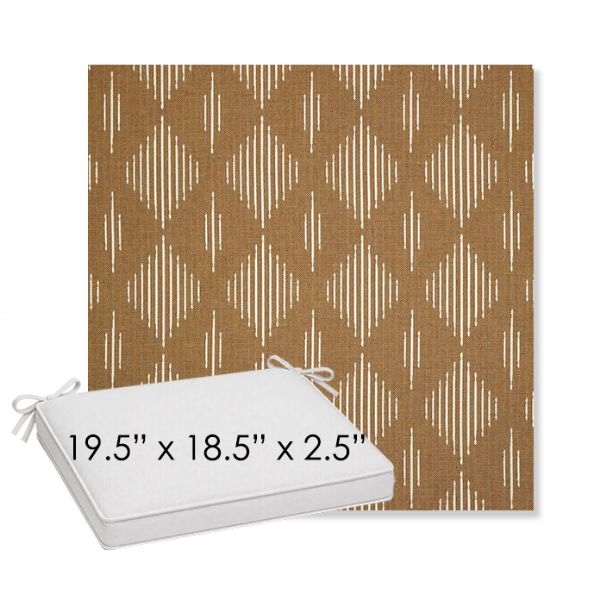 Picture of Spinner Diamond Teak | Sunbrella® 19.5" x 18.5" Outdoor Dining Cushion