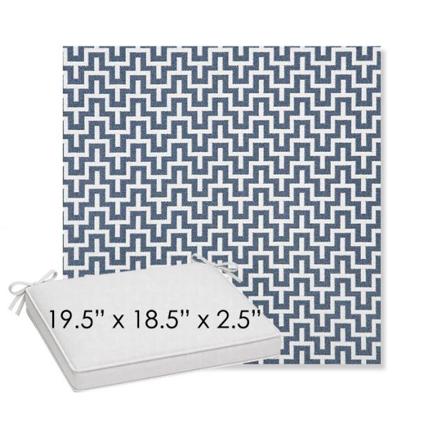Picture of Underline Denim | Sunbrella® 19.5" x 18.5" Outdoor Dining Cushion