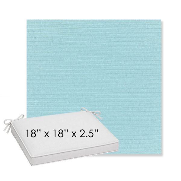 Picture of Canvas Mineral Blue | Sunbrella® 18" x 18" x 2.5" Outdoor Dining Cushion