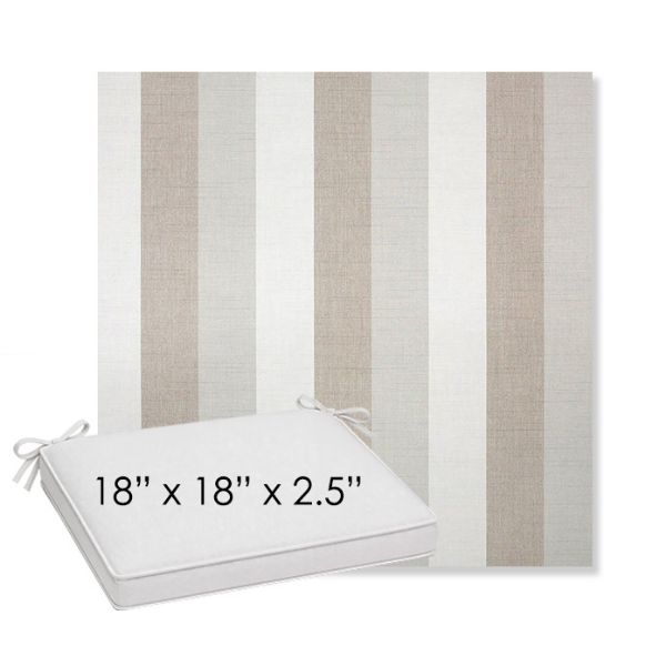 Picture of Direction Linen | Sunbrella® 18" x 18" x 2.5" Outdoor Dining Cushion