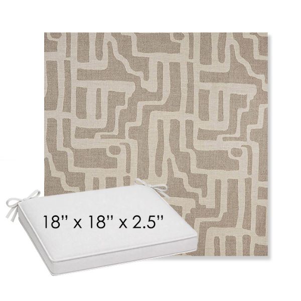 Picture of Escher Greige | Sunbrella® 18" x 18" x 2.5" Outdoor Dining Cushion