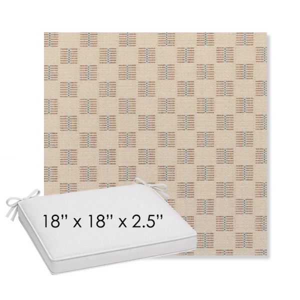 Picture of Mend Terracotta | Sunbrella® 18" x 18" x 2.5" Outdoor Dining Cushion