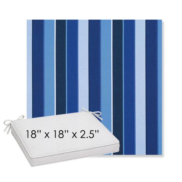Picture of Milano Cobalt | Sunbrella® 18" x 18" x 2.5" Outdoor Dining Cushion