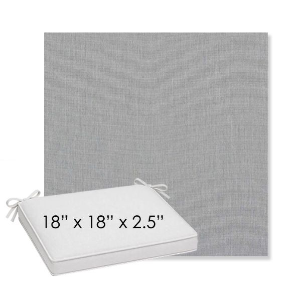 Picture of Natte Grey Chine | Sunbrella® 18" x 18" x 2.5" Outdoor Dining Cushion