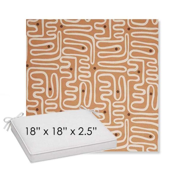 Picture of Nema Peachwood | Sunbrella® 18" x 18" x 2.5" Outdoor Dining Cushion