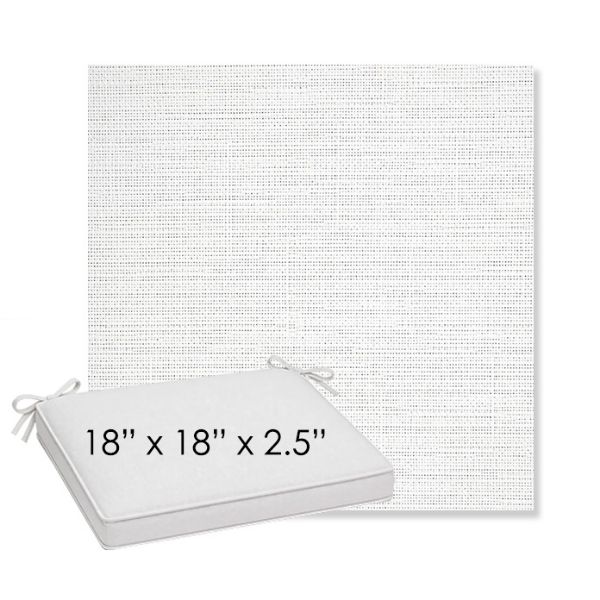 Picture of Piazza White | Sunbrella® 18" x 18" x 2.5" Outdoor Dining Cushion