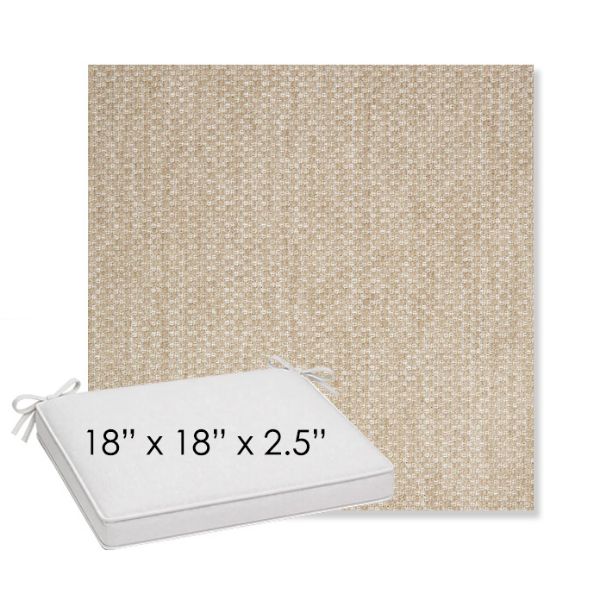 Picture of Tailored Putty | Sunbrella® 18" x 18" x 2.5" Outdoor Dining Cushion