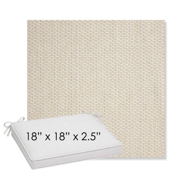 Picture of Tailored Snow | Sunbrella® 18" x 18" x 2.5" Outdoor Dining Cushion