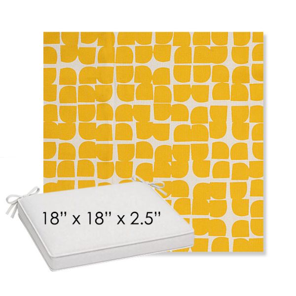 Picture of Toggle Lemon Drop | Sunbrella® 18" x 18" x 2.5" Outdoor Dining Cushion