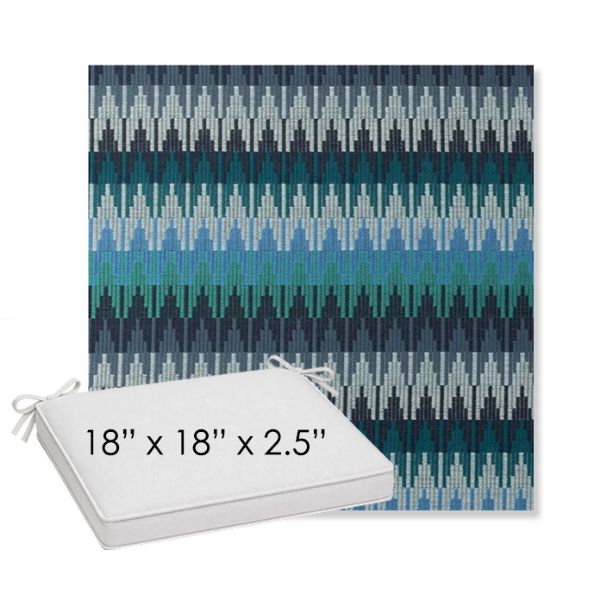 Picture of Valley Lagoon | Sunbrella® 18" x 18" x 2.5" Outdoor Dining Cushion