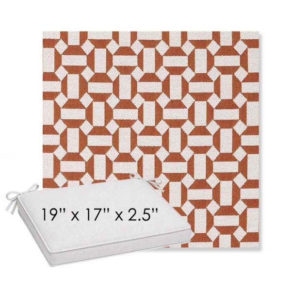 Picture of Hoopla Tobiko | Sunbrella® 19" x 17" x 3" Outdoor Dining Cushion