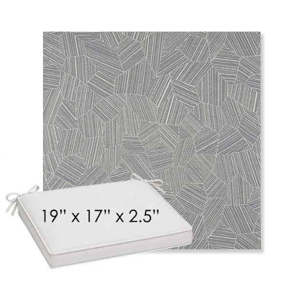 Picture of Leaf Structure Slate | Sunbrella® 19" x 17" x 3" Outdoor Dining Cushion