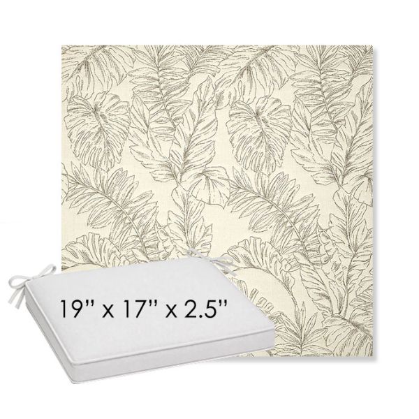 Picture of Palma Whitesand | Sunbrella® 19" x 17" x 3" Outdoor Dining Cushion