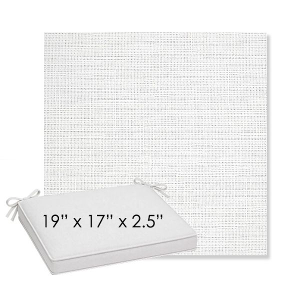 Picture of Piazza White | Sunbrella® 19" x 17" x 3" Outdoor Dining Cushion