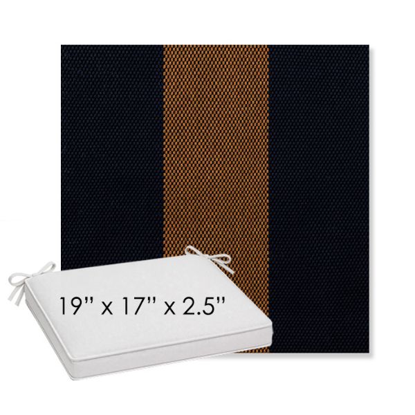 Picture of Rothko Bourbon Blue | Sunbrella® 19" x 17" x 3" Outdoor Dining Cushion
