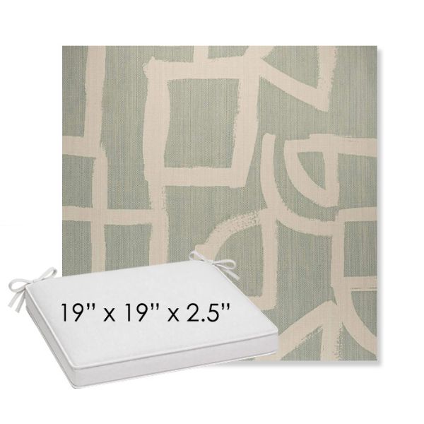 Picture of Brushstroke Duckegg | Sunbrella® 19" x 19" x 3" Outdoor Dining Cushion