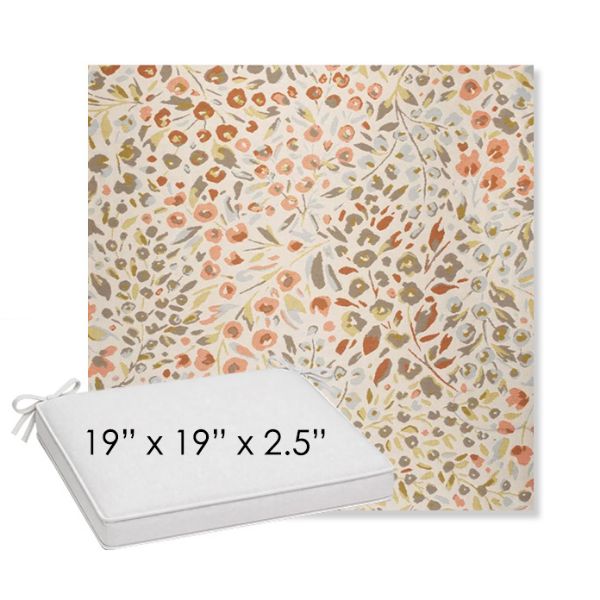 Picture of Flora Sunset | Sunbrella® 19" x 19" x 3" Outdoor Dining Cushion