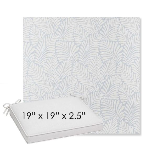 Picture of Frond Sky | Sunbrella® 19" x 19" x 3" Outdoor Dining Cushion