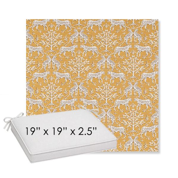 Picture of Jaipur Frame Honey | Sunbrella® 19" x 19" x 3" Outdoor Dining Cushion