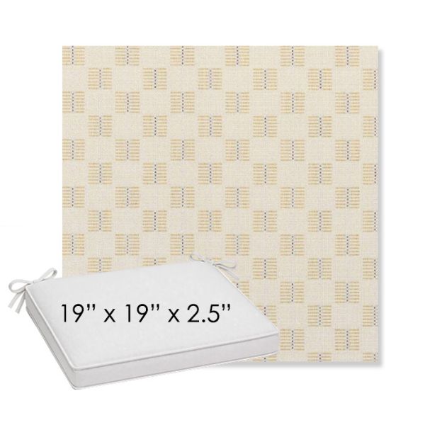 Picture of Mend Saffron | Sunbrella® 19" x 19" x 3" Outdoor Dining Cushion