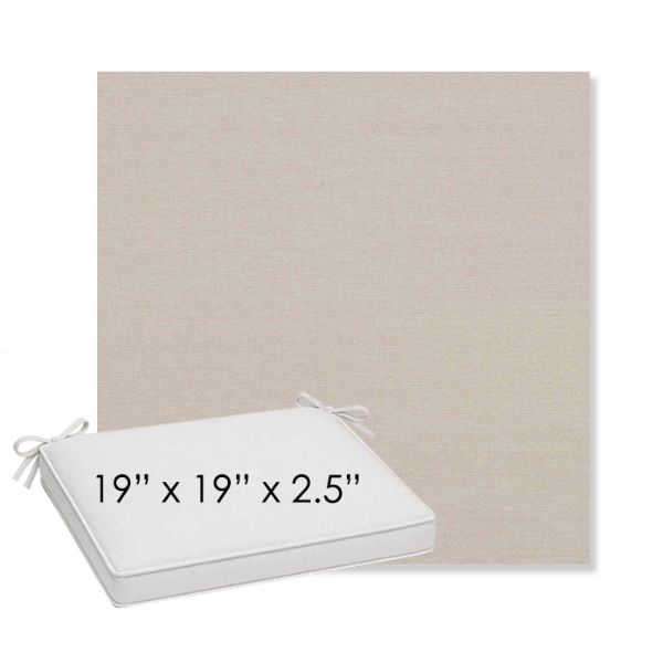Picture of Natte Linen Chalk | Sunbrella® 19" x 19" x 3" Outdoor Dining Cushion