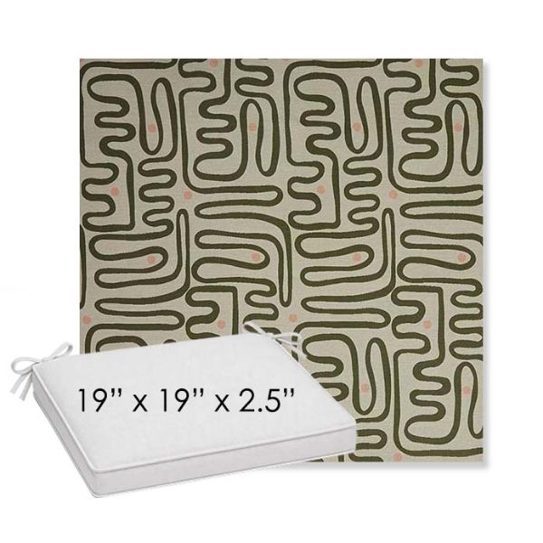 Picture of Nema Sagebrush | Sunbrella® 19" x 19" x 3" Outdoor Dining Cushion