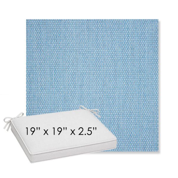 Picture of Pique Sky | Sunbrella® 19" x 19" x 3" Outdoor Dining Cushion