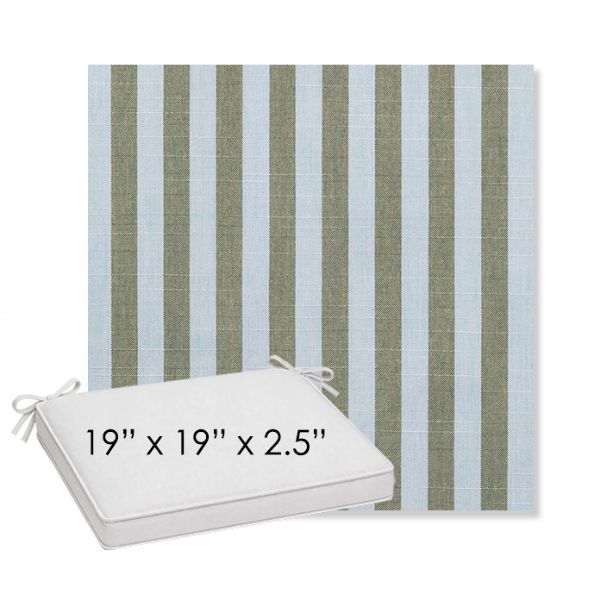 Picture of Sail Away Aloe | Sunbrella® 19" x 19" x 3" Outdoor Dining Cushion