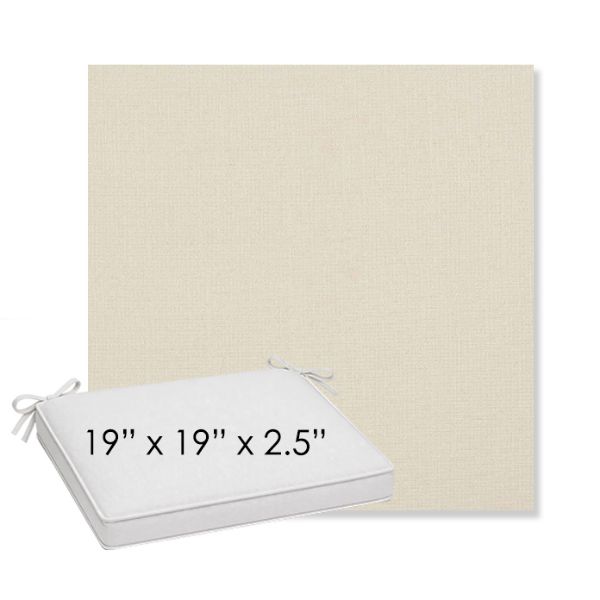 Picture of Savane White | Sunbrella® 19" x 19" x 3" Outdoor Dining Cushion