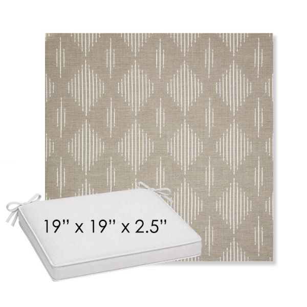 Picture of Spinner Diamond Pebble | Sunbrella® 19" x 19" x 3" Outdoor Dining Cushion