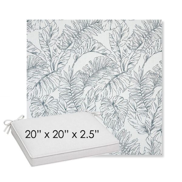 Picture of Calm Laurel | Sunbrella® 20" x 20" x 3" Outdoor Dining Cushion