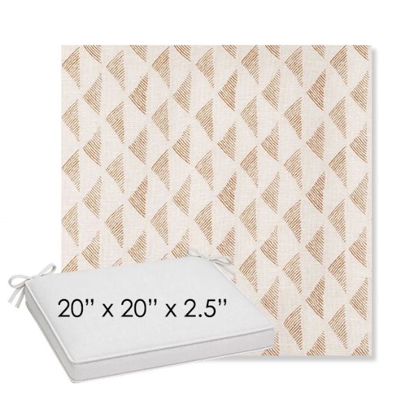 Picture of Etched Angles Cognac | Sunbrella® 20" x 20" x 3" Outdoor Dining Cushion