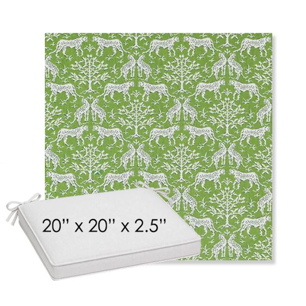 Picture of Jaipur Frame Chive | Sunbrella® 20" x 20" x 3" Outdoor Dining Cushion