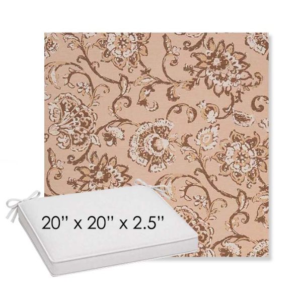 Picture of Martha Floral Dogwood | Sunbrella® 20" x 20" x 3" Outdoor Dining Cushion