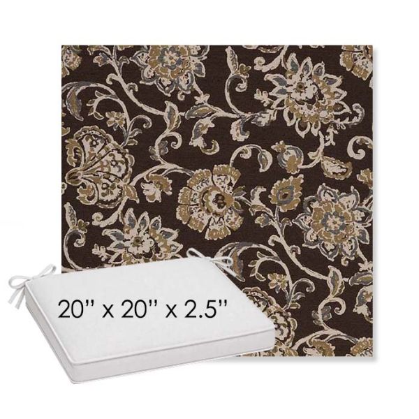 Picture of Martha Floral Garden Path | Sunbrella® 20" x 20" x 3" Outdoor Dining Cushion