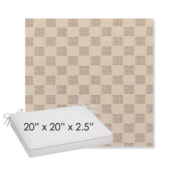 Picture of Mend Terracotta | Sunbrella® 20" x 20" x 3" Outdoor Dining Cushion