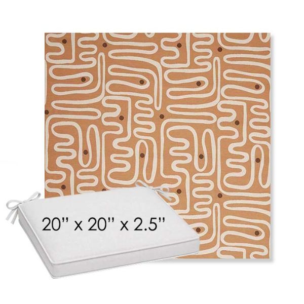 Picture of Nema Peachwood | Sunbrella® 20" x 20" x 3" Outdoor Dining Cushion