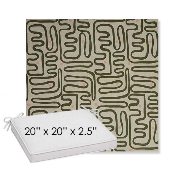 Picture of Nema Sagebrush | Sunbrella® 20" x 20" x 3" Outdoor Dining Cushion
