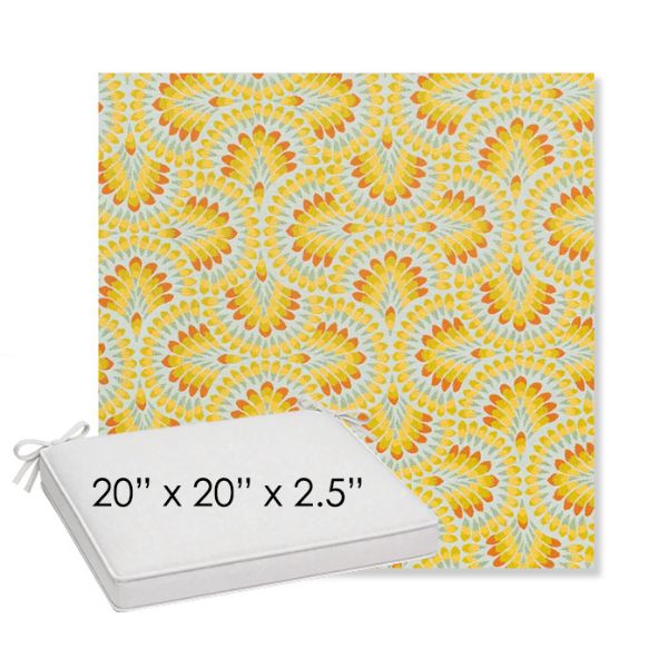 Picture of Plume Tropics | Sunbrella® 20" x 20" x 3" Outdoor Dining Cushion