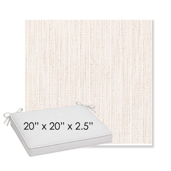 Picture of Poros Eggshell | Sunbrella® 20" x 20" x 3" Outdoor Dining Cushion