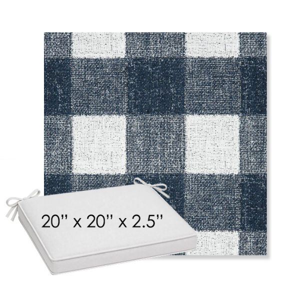 Picture of Preso Indigo | Sunbrella® 20" x 20" x 3" Outdoor Dining Cushion