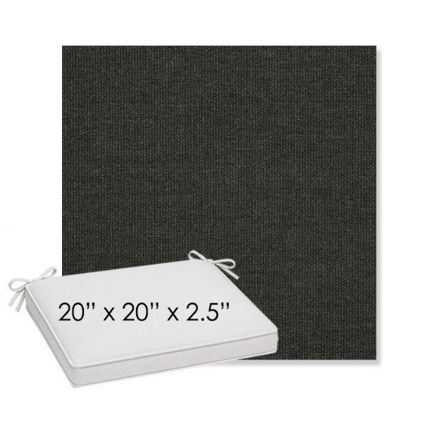 Picture of Spectrum Carbon | Sunbrella® 20" x 20" x 3" Outdoor Dining Cushion