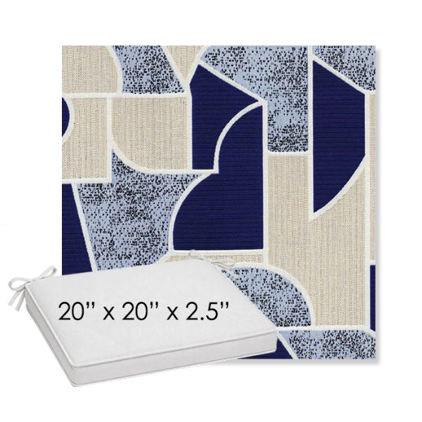 Picture of Territory Lazuli | Sunbrella® 20" x 20" x 3" Outdoor Dining Cushion