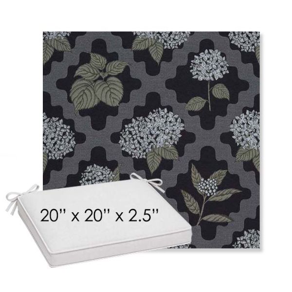 Picture of Trellis Morning Glory | Sunbrella® 20" x 20" x 3" Outdoor Dining Cushion