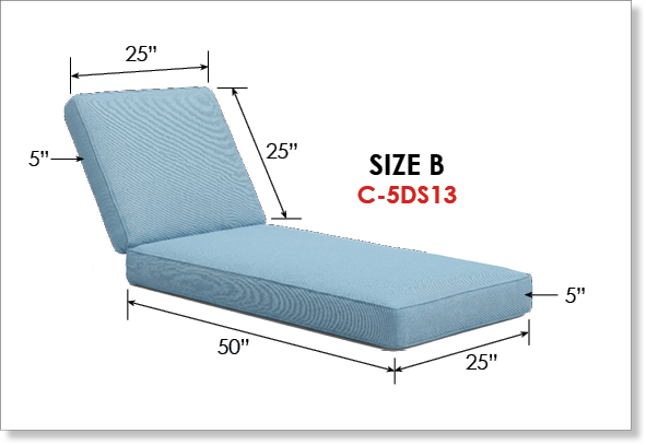 Boxed Chaise Lounge Cushions - Replacement Cushions for Chaise Lounges