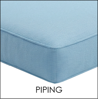 Choice of Piping or No Piping for Custom Patio Cushions
